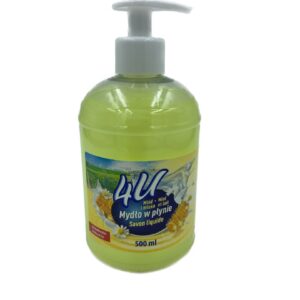 4U Mydło w płynie mleko i miód z pompką, 500ml